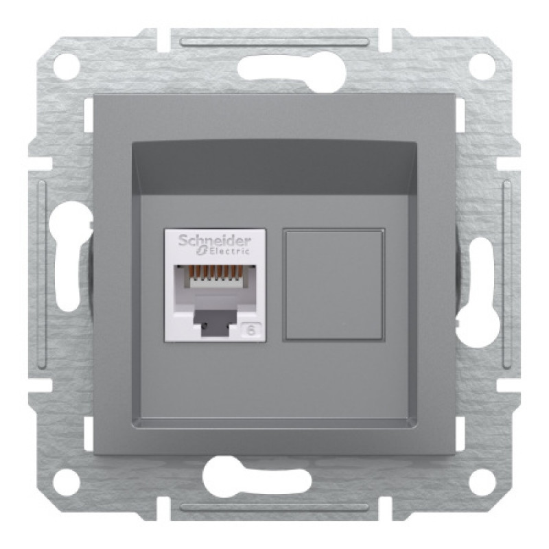 Розетка компьютерная Schneider Asfora RJ45 UTP кат6 сталь EPH4700162