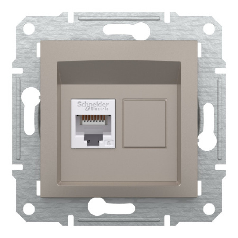Розетка компьютерная Schneider Asfora RJ45 UTP кат6 бронза EPH4700169