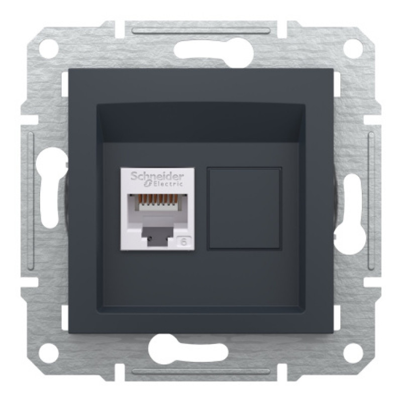 Розетка компьютерная Schneider Asfora RJ45 UTP кат6 антр EPH4700171