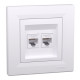 Розетка компьютерная Schneider Asfora двойная RJ45 UTP кат6 белая EPH4800121