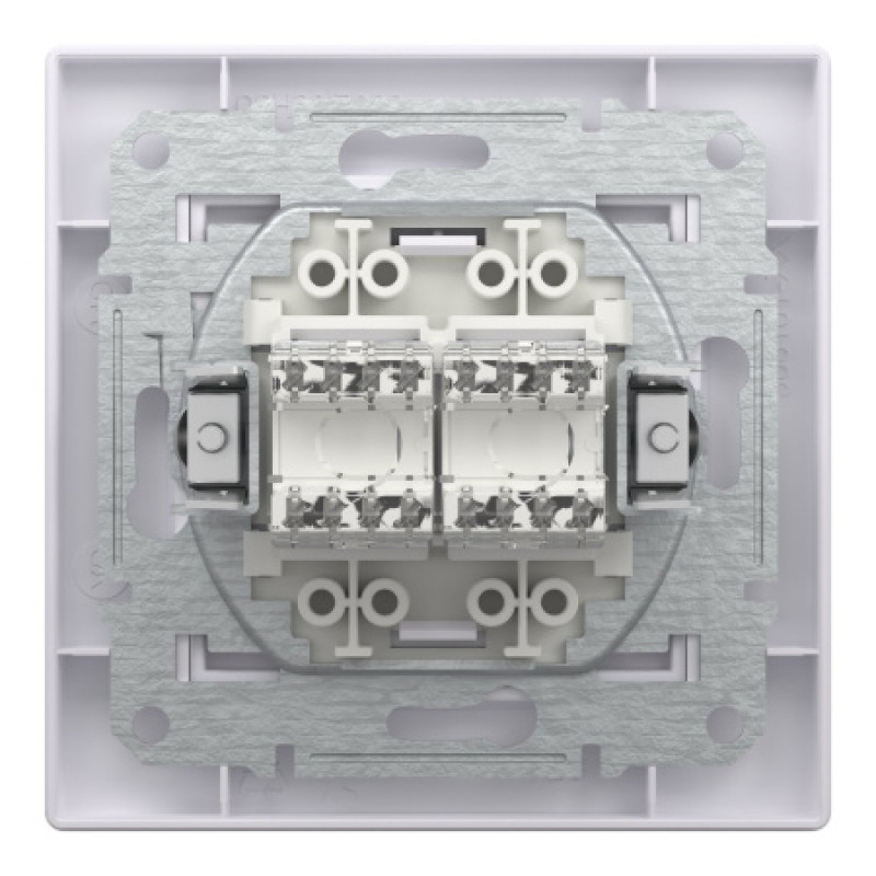 Розетка компьютерная Schneider Asfora двойная RJ45 UTP кат6 белая EPH4800121