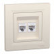 Розетка компьютерная Schneider Asfora двойная RJ45 UTP кат6 кремовая EPH4800123