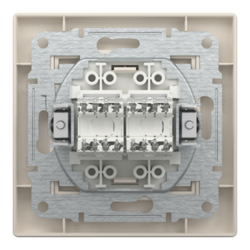 Розетка компьютерная Schneider Asfora двойная RJ45 UTP кат6 кремовая EPH4800123