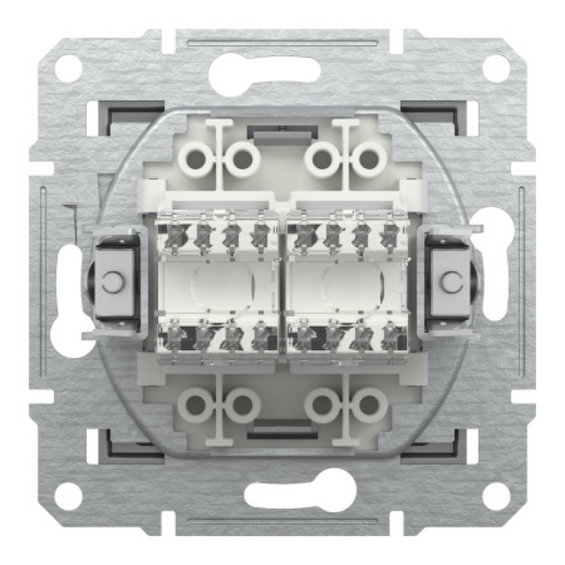 Розетка компьютерная Schneider Asfora двойная RJ45 UTP кат6 сталь EPH4800162