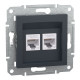 Розетка компьютерная Schneider Asfora двойная RJ45 UTP кат6 антрацит EPH4800171