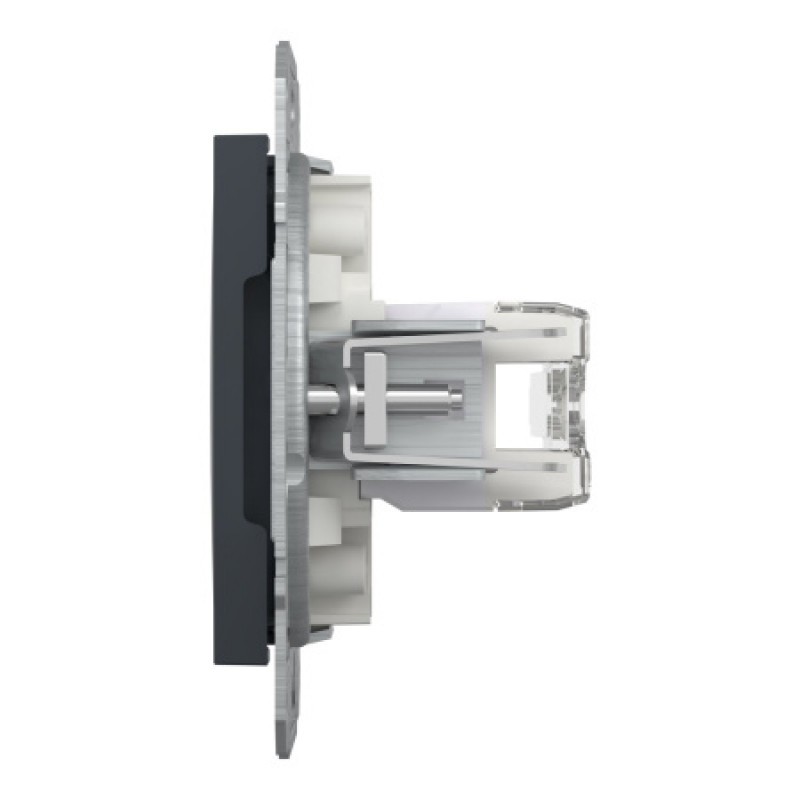 Розетка компьютерная Schneider Asfora двойная RJ45 UTP кат6 антрацит EPH4800171