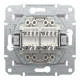 Розетка компьютерная Schneider Asfora двойная RJ45 UTP кат6 без рамки белая EPH4870121