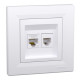 Розетка Schneider Asfora компьютерная RJ45 кат5е и телефонная RJ12 белая EPH4900121