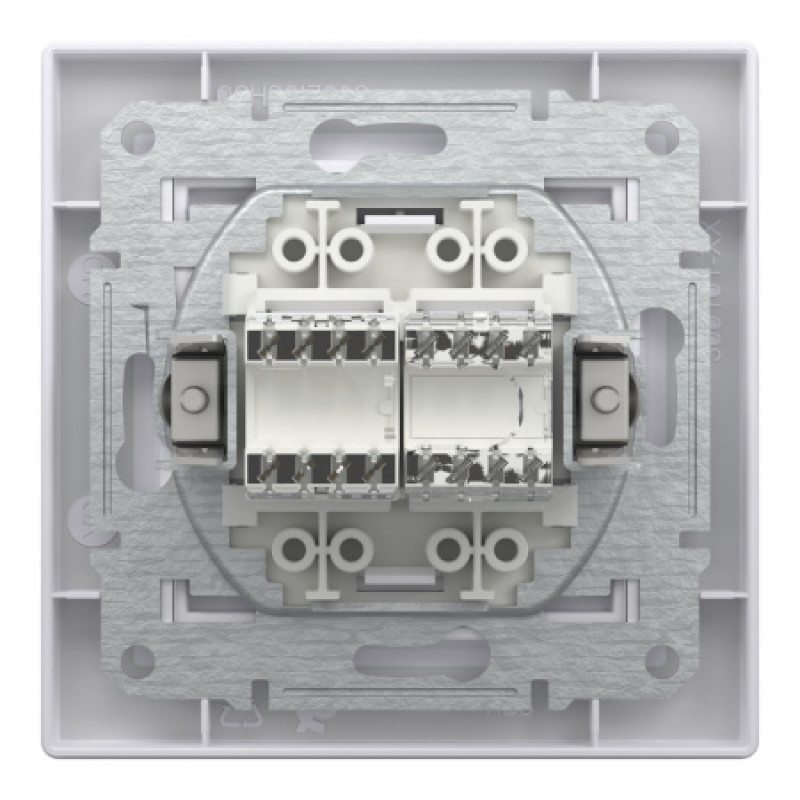Розетка Schneider Asfora компьютерная RJ45 кат5е и телефонная RJ12 белая EPH4900121