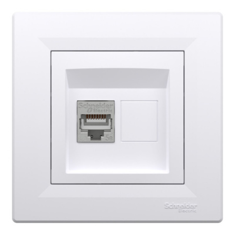 Розетка компьютерная Schneider Asfora RJ45 STP кат5е белая EPH5000121
