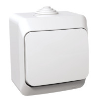 Выключатель Schneider Cedar Plus 1-клавишный IP44 накладной белый WDE000510