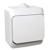 Переключатель Schneider Asfora Cedar Plus 1-клавишный IP44 накладной монтаж белый WDE000560