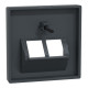 Накладка для розетки 2 х RJ45 Schneider SysM aнтрацит 298014