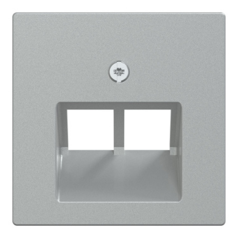 Накладка для розетки 2 х RJ45 Schneider SysM алюминий 298060