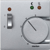 Накладка для термостата с выключателем Schneider Merten System M алюминий 535860
