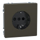 Розетка с заземлением и шторками Schneider SysD 16А мокко MEG2300-6052