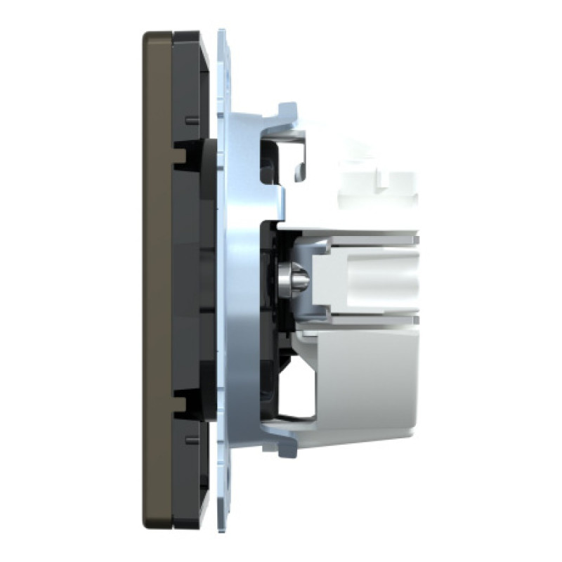 Розетка с заземлением и шторками Schneider SysD 16А мокко MEG2300-6052