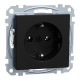 Розетка с заземлением Schneider SysM 16А черный матовый MEG2301-0403