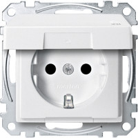 Розетка с крышкой, заземлением и шторками IP44 16а Schneider SysM полярно-белый MEG2314-0419
