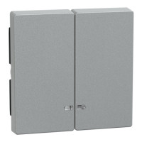 Накладка 2-клавишного выключателя с подсветкой Schneider SysM алюминий MEG3420-0460