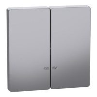 Накладка 2-клавишного выключателя с подсветкой Schneider SysD нержавеющая сталь MEG3420-6036