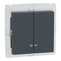 Накладка 2-клавишного выключателя с подсветкой IP44 Schneider SysM антрацит MEG3424-0414