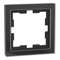 Рамка 1-постовая Schneider D-Life SysD стекло черный оникс MEG4010-6503
