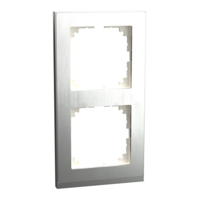 Рамка 2-постовая Schneider M-Pure Decor SysM нержавеющая сталь/алюминий MEG4020-3646