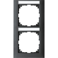 Рамка 2-постовая Schneider M-Pure SysM вертикальная с полем для маркировки антрацит MEG4022-3614