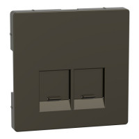 Накладка с пылезащитными шторками 2хRJ45 Schneider SysD мокко MEG4572-6052