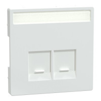 Накладка пылезащитная с полем для надписи 2хRJ45 Schneider SysD белый лотос MEG4574-6035