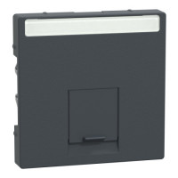 Накладка с пылезащитной шторкой 1хRJ45 Schneider SysM aнтрацит MTN465814