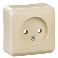 Розет.б/з б/штор."prima" зовн.вст. крем. Schneider WDE001100