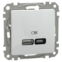 Usb-розетка тип a+c 21 вт білий Schneider SDD111405