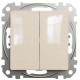 Выключатель Schneider Sedna Design 2-клавишный бежевый SDD112105