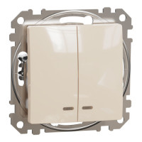 Двоклав вим з підсв бежевий sedna design Schneider SDD112105L