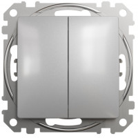 Выключатель Schneider Sedna Design 2-клавишный цвет алюминий SDD113105