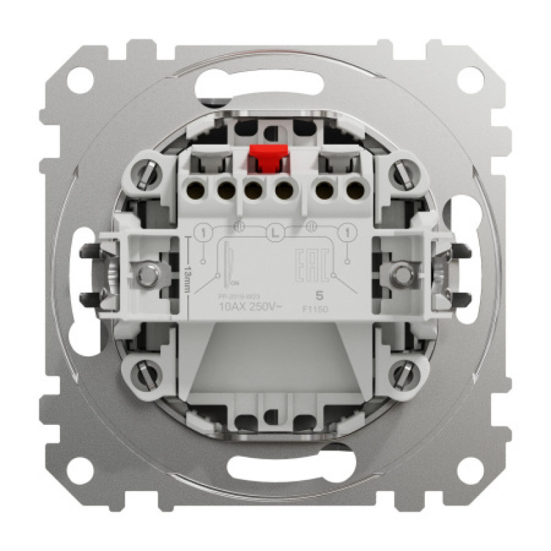 Выключатель Schneider Sedna Design 2-клавишный цвет алюминий SDD113105