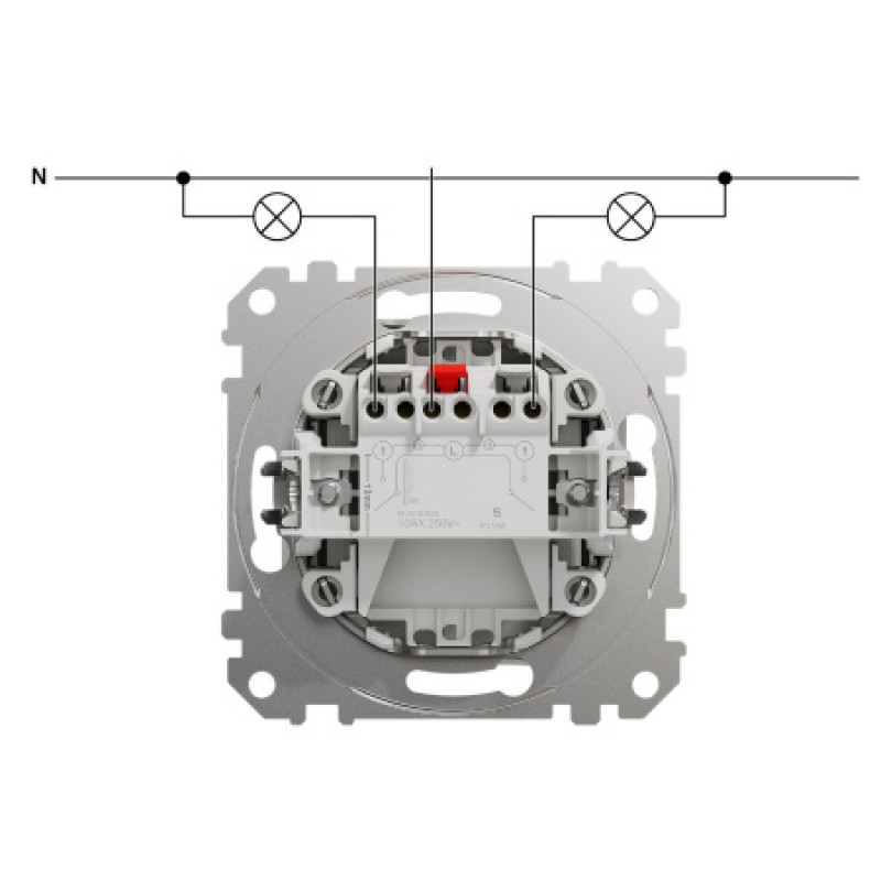 Выключатель Schneider Sedna Design 2-клавишный цвет алюминий SDD113105