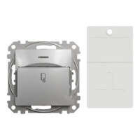 Выключатель карточный Schneider Sedna Design & Elements 10А цвет алюминий SDD113121