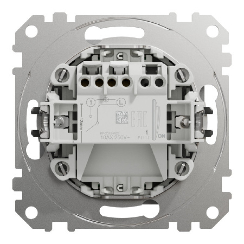 Выключатель карточный Schneider Sedna Design & Elements 10А цвет алюминий SDD113121