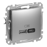 Usb роз a+c 3a 45вт алюм sedna design Schneider SDD113404