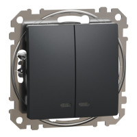 Двокл вим з підсв чорний sedna design Schneider SDD114105L