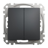 Выключатель Schneider Sedna Design & Elements 2-клавишный кнопочный 10А черный SDD114118