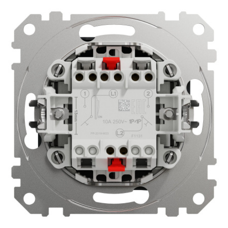 Выключатель Schneider Sedna Design & Elements 2-клавишный кнопочный 10А черный SDD114118