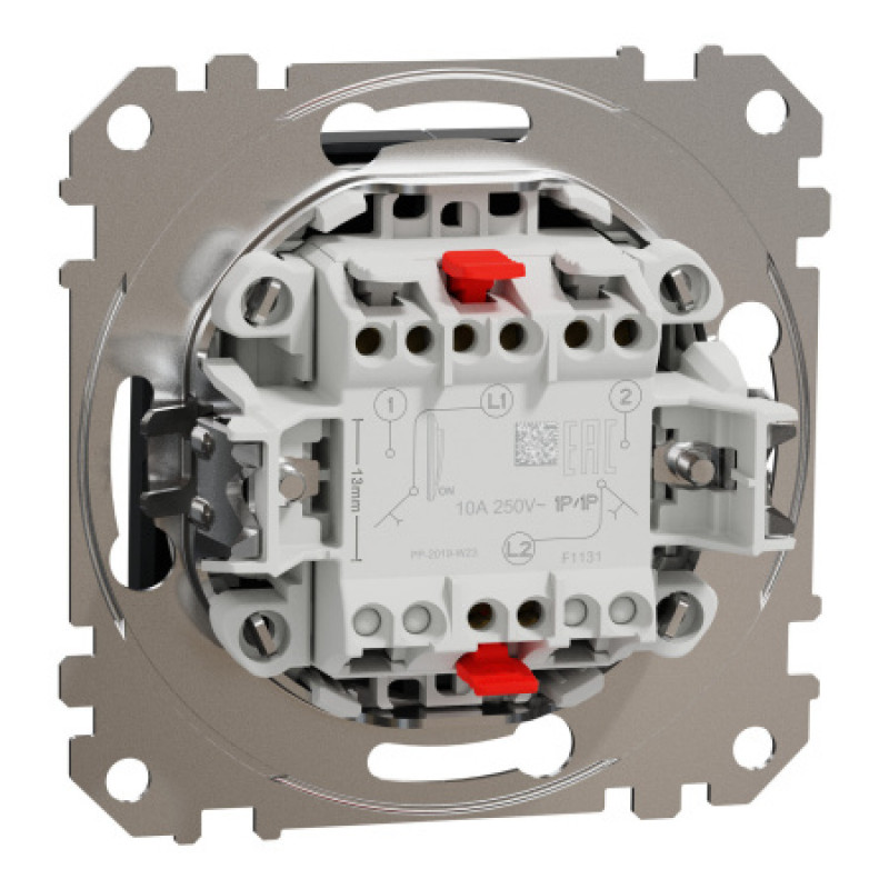 Выключатель Schneider Sedna Design & Elements 2-клавишный кнопочный 10А черный SDD114118