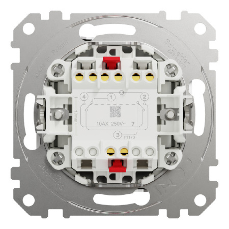 Выключатель Schneider Sedna Design & Elements промежуточный 10AX PRO матовый алюминий SDD170107U