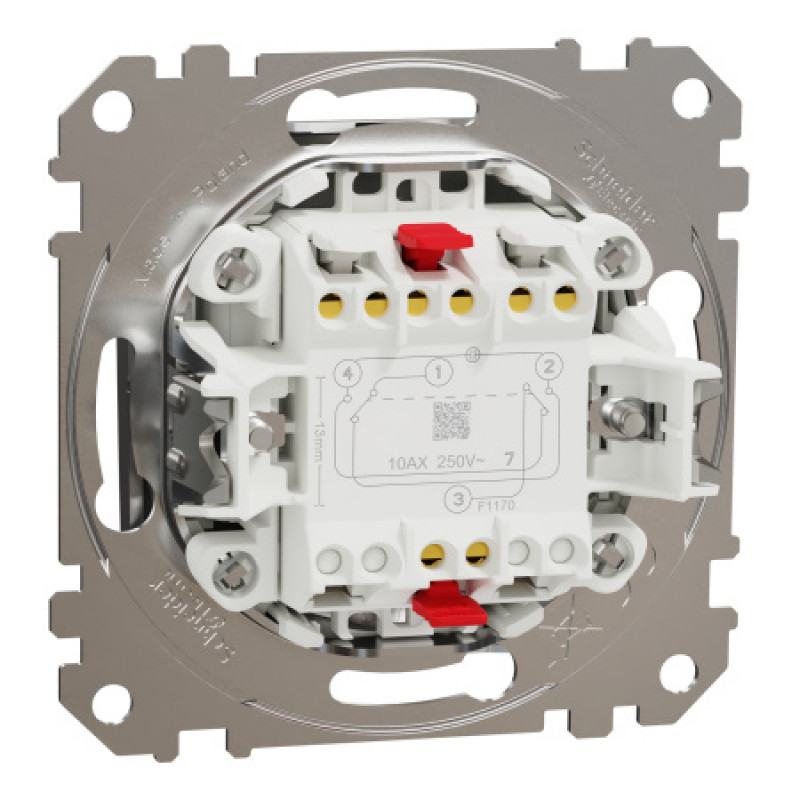 Выключатель Schneider Sedna Design & Elements промежуточный 10AX PRO матовый алюминий SDD170107U
