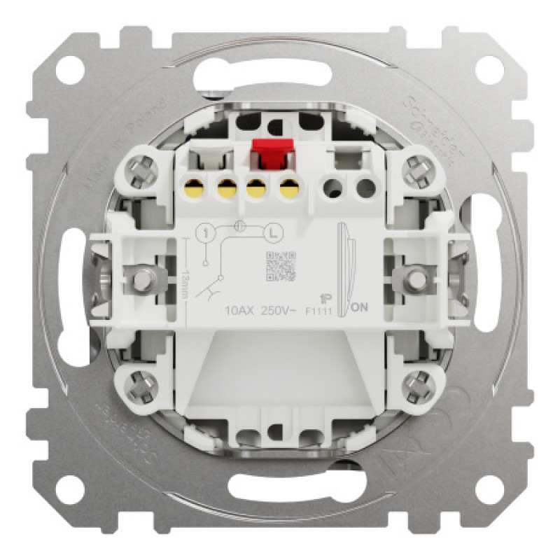 Выключатель Schneider Sedna Design & Elements кнопочный 10A PRO матовый алюминий SDD170111U