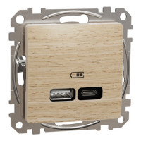 Usb розетка а+с, береза Schneider SDD180405U